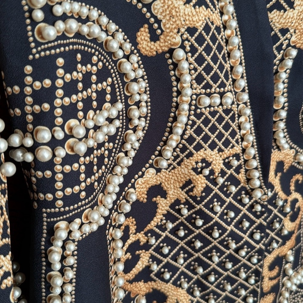Elegant Black and Gold Mini Dress - Picture 10 of 15